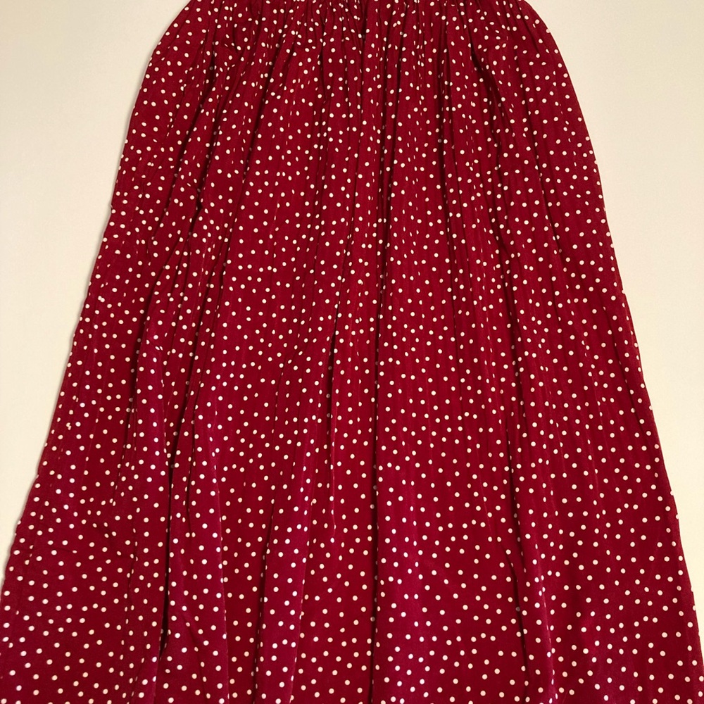 Exults Elegant red and white Polka Dot A-Line Skirt size M